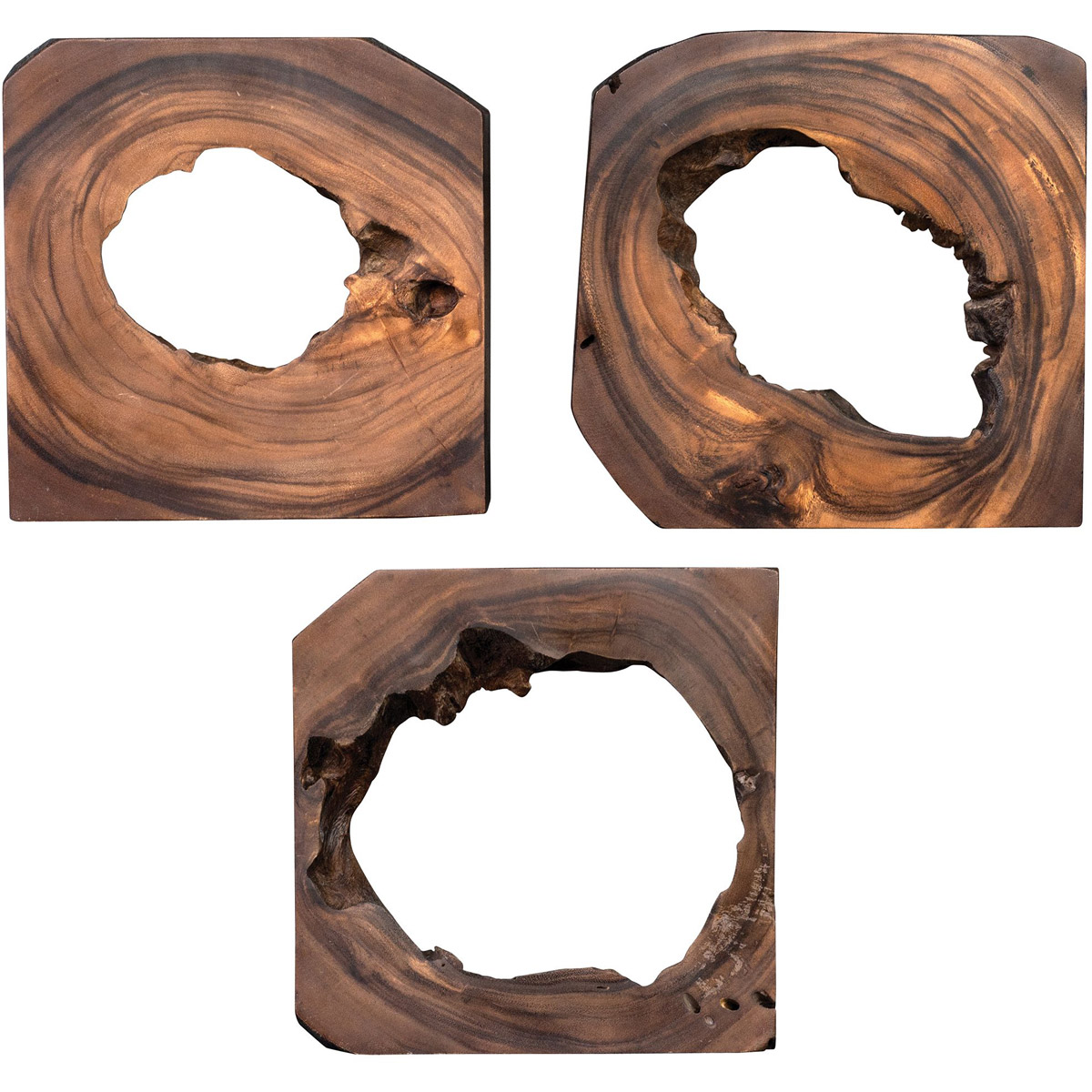Uttermost 04207 Adlai Suar Wood in Coffee Brown Wall Art, Set of 6