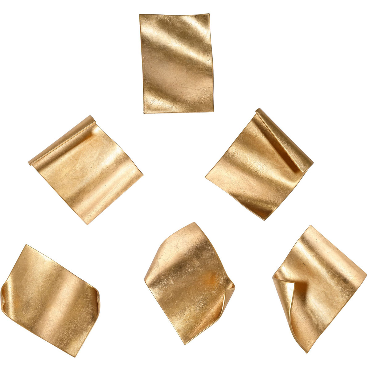 Uttermost 04258 Fluttering Pages Bright Gold Leaf Wall Decor, Set of 6