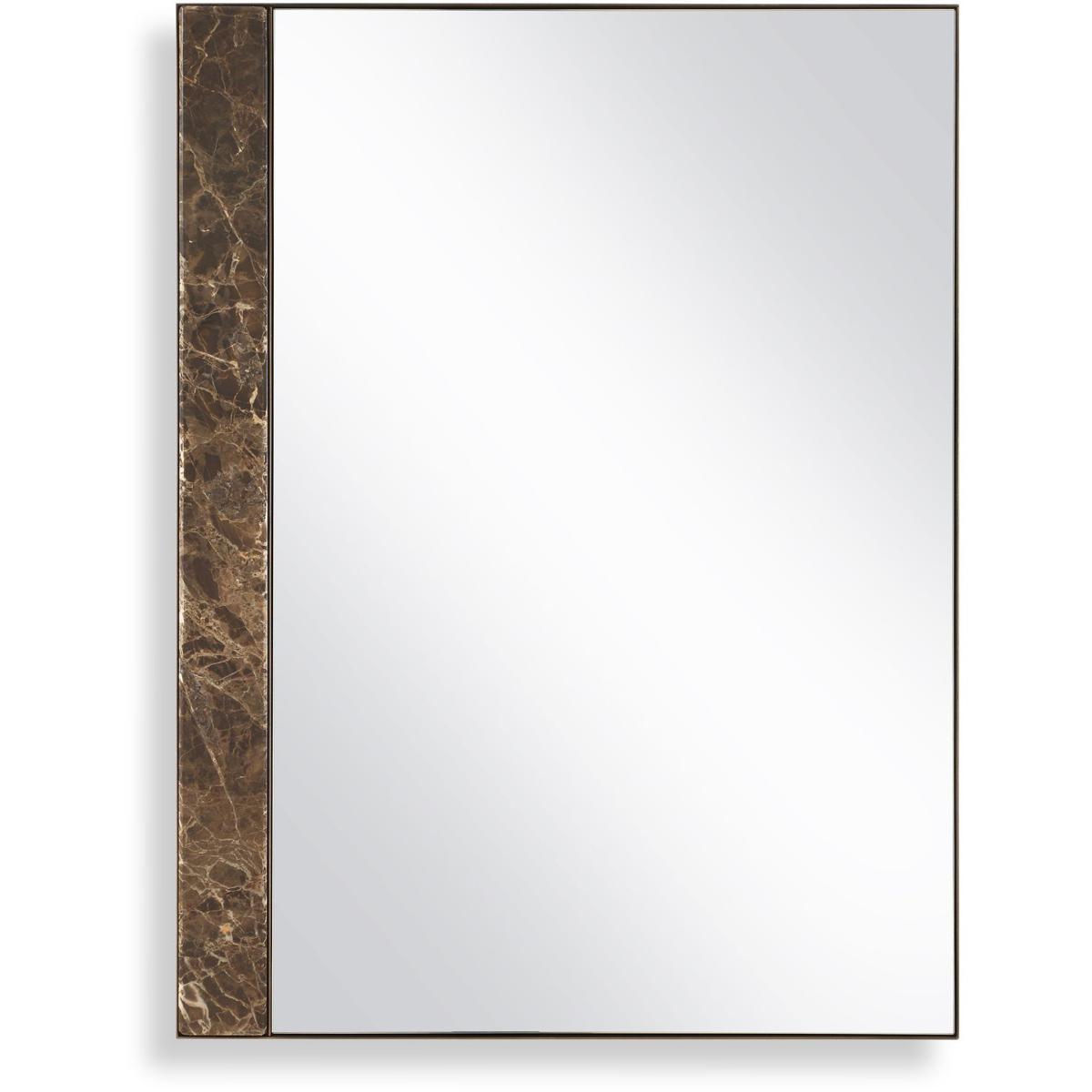 Hanover Golden Bronze and Emperador Brown Rectangular Wall Mirror