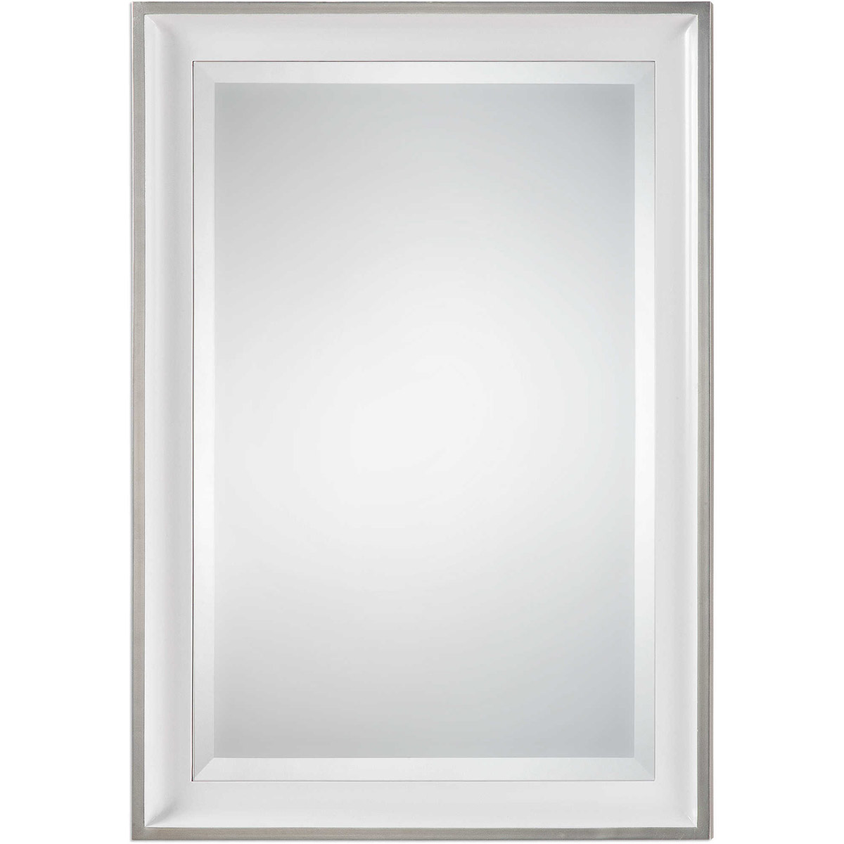 Uttermost 09081 Lahvahn 34 X 24 inch White Silver Wall Mirror