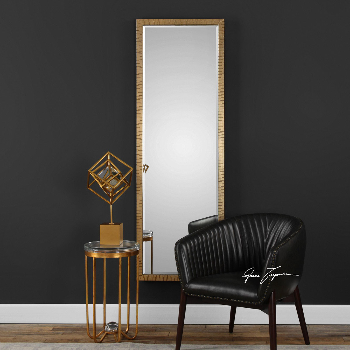 Uttermost 09246 Vilmos 72 X 24 inch Iron Wall Mirror