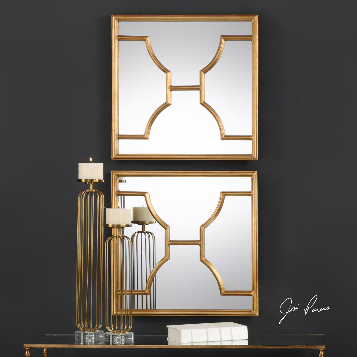 Uttermost 09268 Misa 24 X 24 inch Forged Iron Wall Mirrors