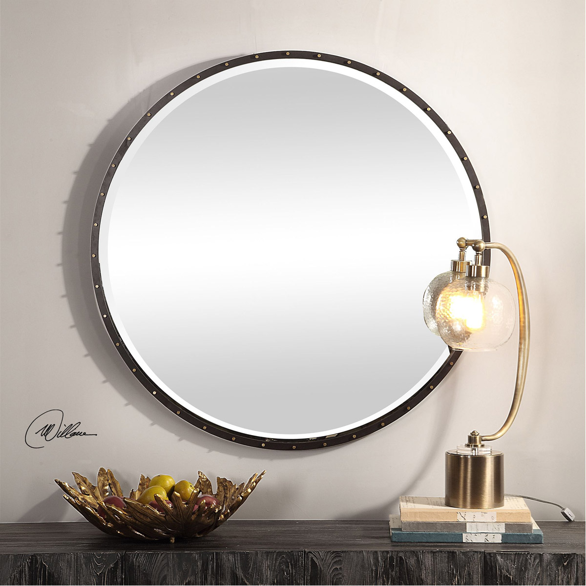 Uttermost 09456 Benedo 42 X 42 inch Rustic Black Wall Mirror eBay