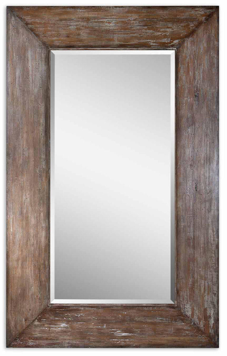 Uttermost 09505 Langford 80.5 X 50.5 inch Antiqued Hickory Undertones Wall Mirror