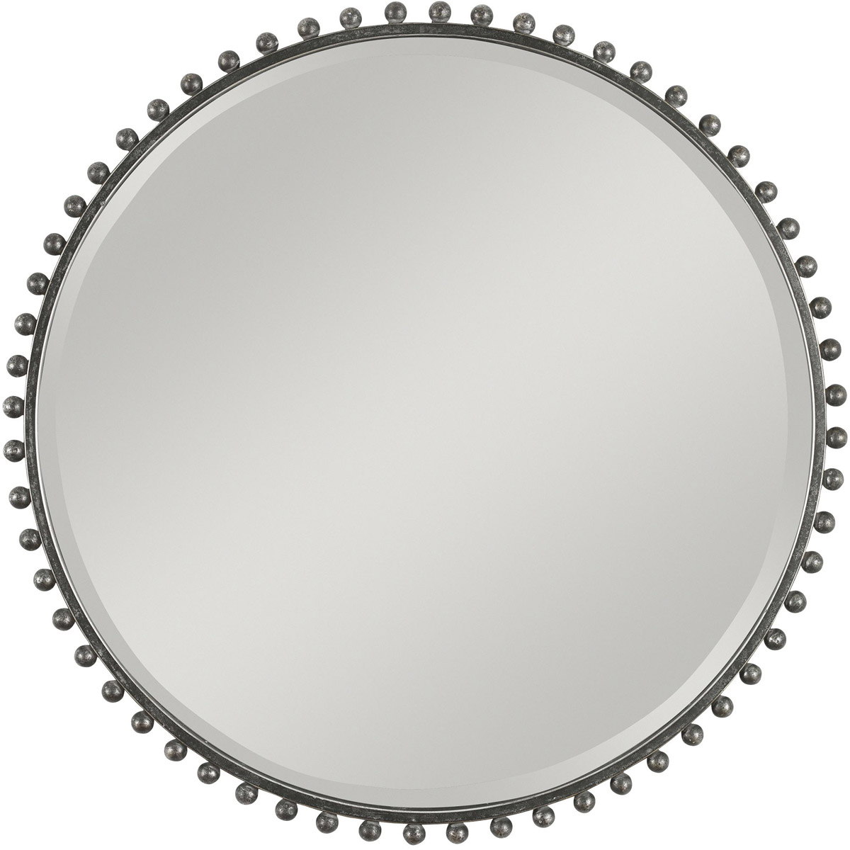 Uttermost 09691 Taza 32 X 32 inch Distressed Black with Silver Highlights Wall Mirror