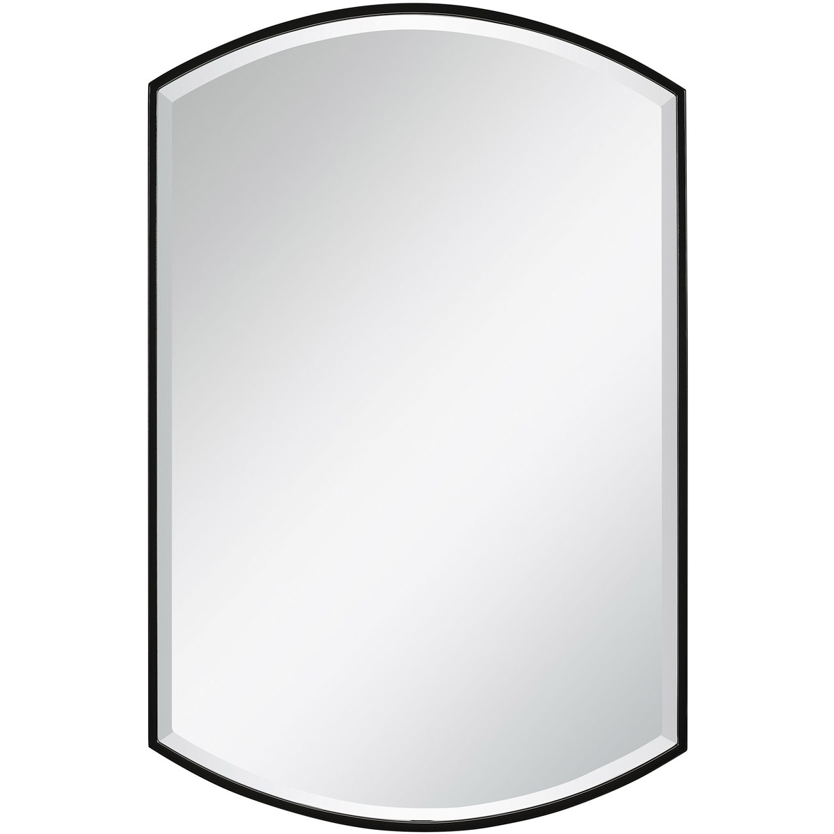 Uttermost 09705 Shield 38 X 24 inch Satin Black Wall Mirror