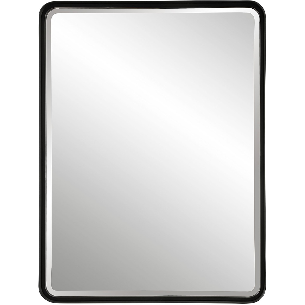 Uttermost 09738 Crofton 40 X 30 inch Satin Black Mirror