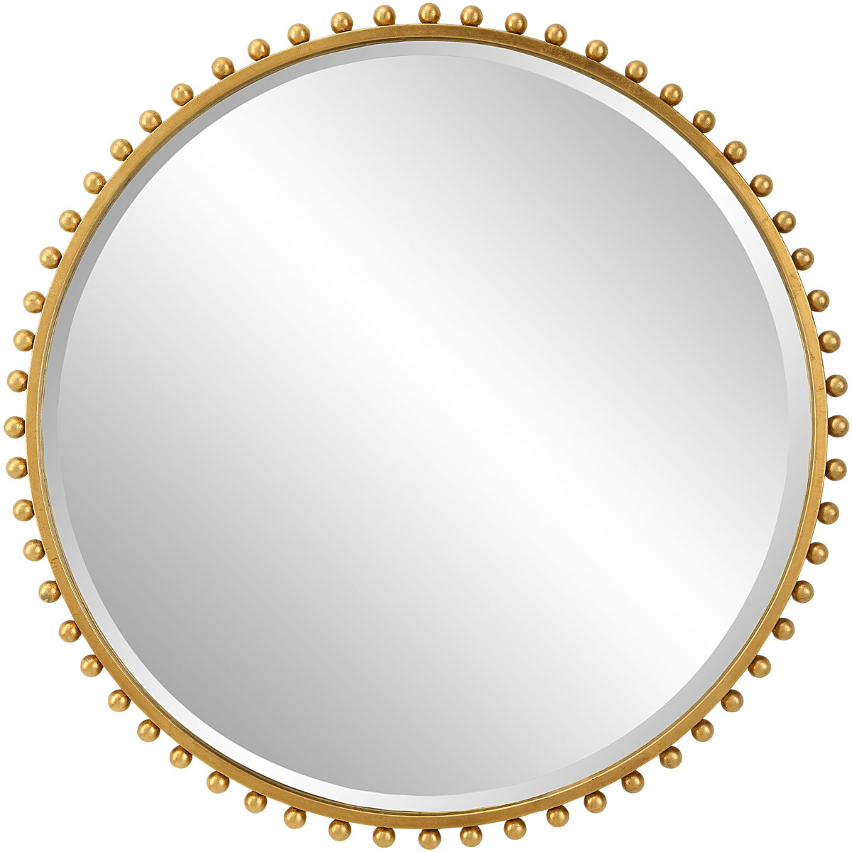 Uttermost 09777 Taza 32 X 32 inch Gold Leaf Wall Mirror, Round