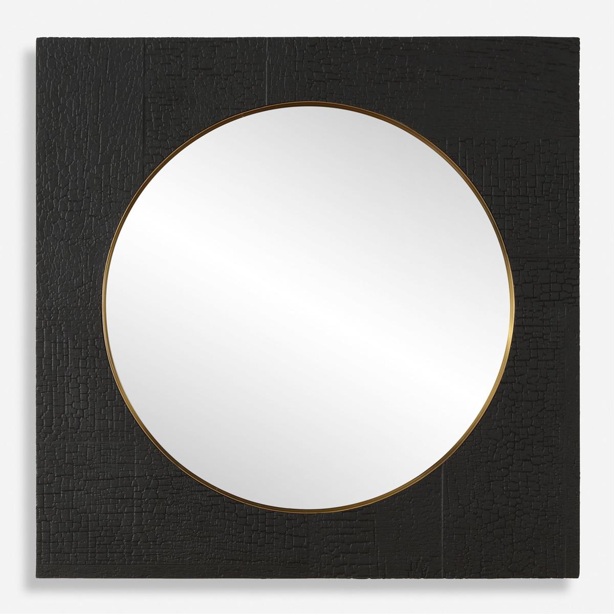 Uttermost 09984 Ember 42 X 42 inch Black and Plated Brass Mirror