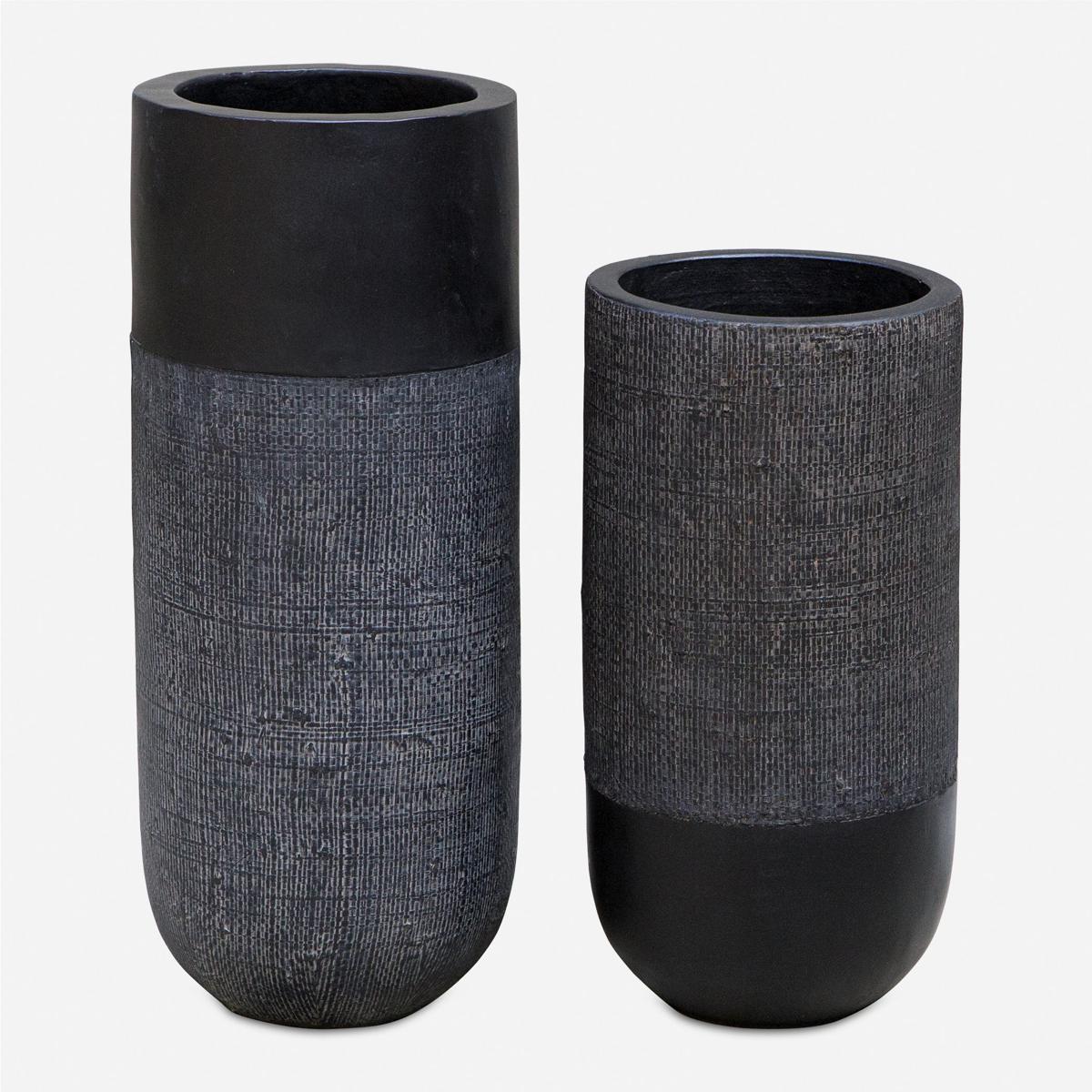 Uttermost 17122 Woven Shadow 15.25 X 6 inch Vases, Set of 2