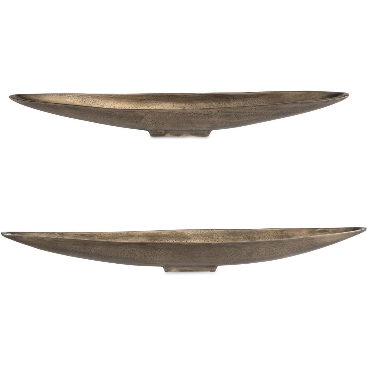 Uttermost River Run Indoor-Outdoor Bowls, Set of 2 - Brown