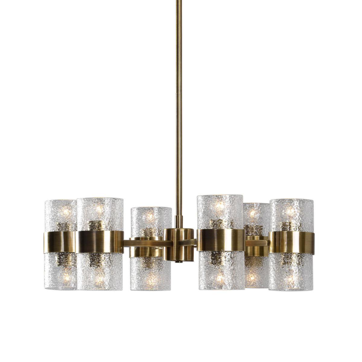 Uttermost 21297 Marinot 12 Light 26 inch Antique Brass Chandelier Ceiling Light