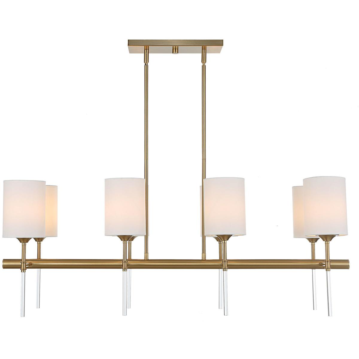 Uttermost 21388 Awyr 8 Light 43.5 inch Warm Brass Linear Chandelier Ceiling Light