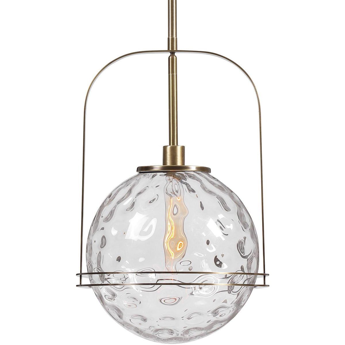 Uttermost 21540 Mimas 1 Light 13 inch Antique Brass Pendant Ceiling Light