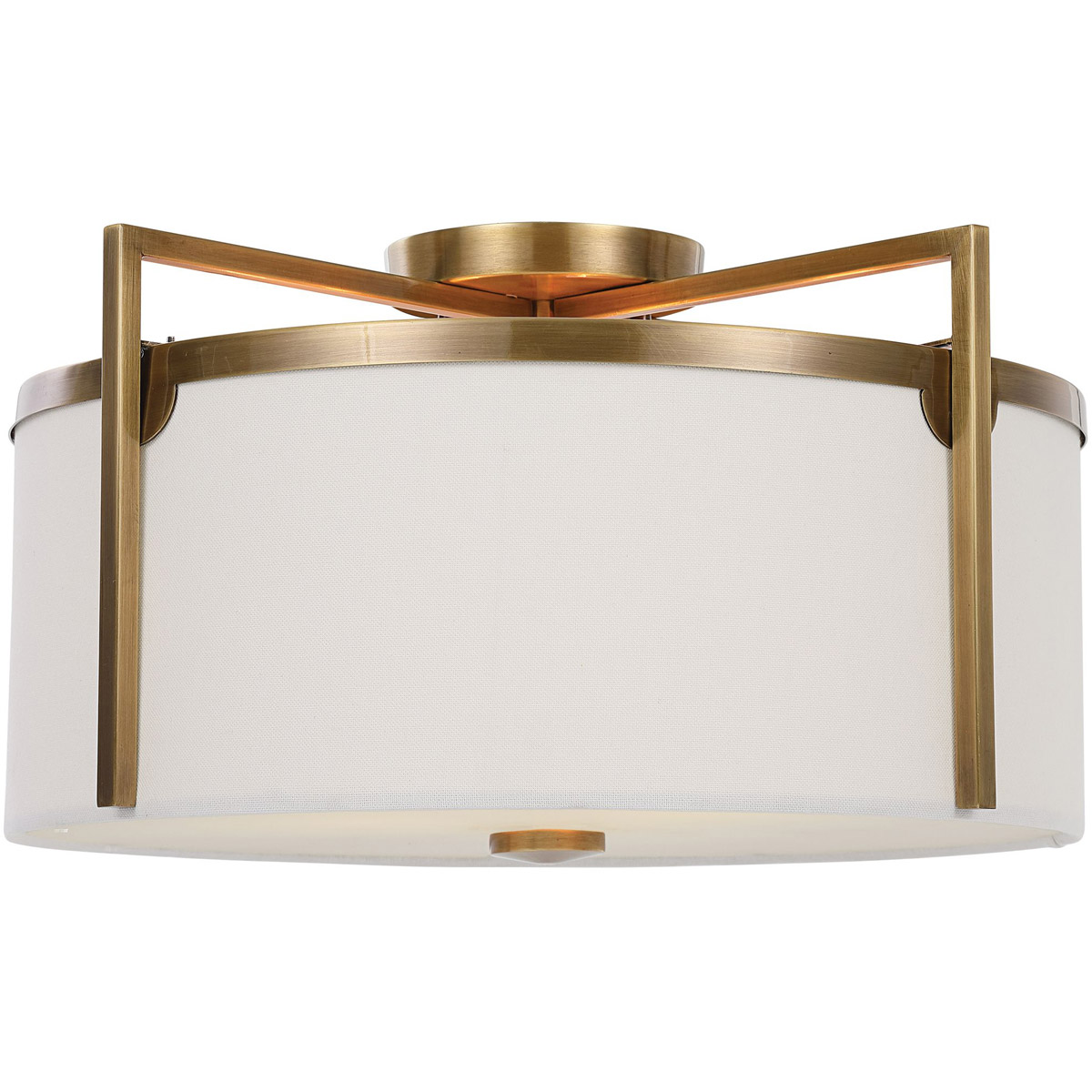Uttermost 22283 Colfax 3 Light 21 inch Antique Brass Semi Flush Mount Ceiling Light