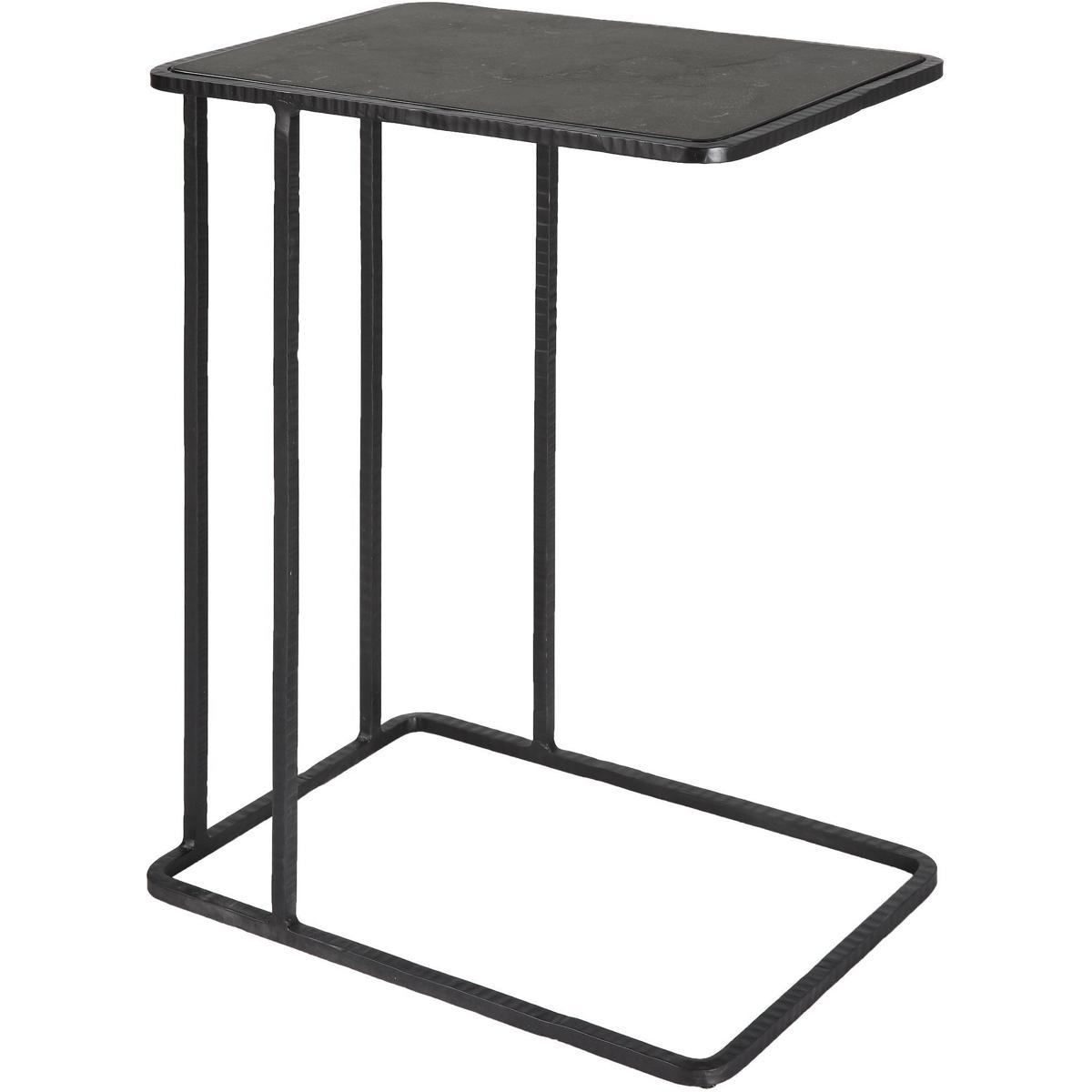 Uttermost 22905 Cavern 24 X 17.9 inch Iron Frame and Bluestone Accent Table