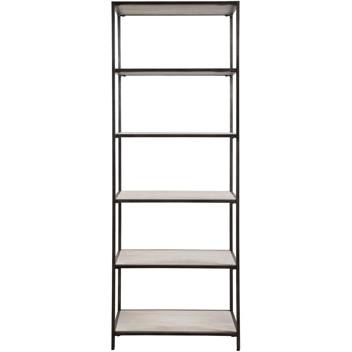 Uttermost 22960 Baldwin 87 X 31 inch Gunmetal and White Washed Mango Wood Etagere