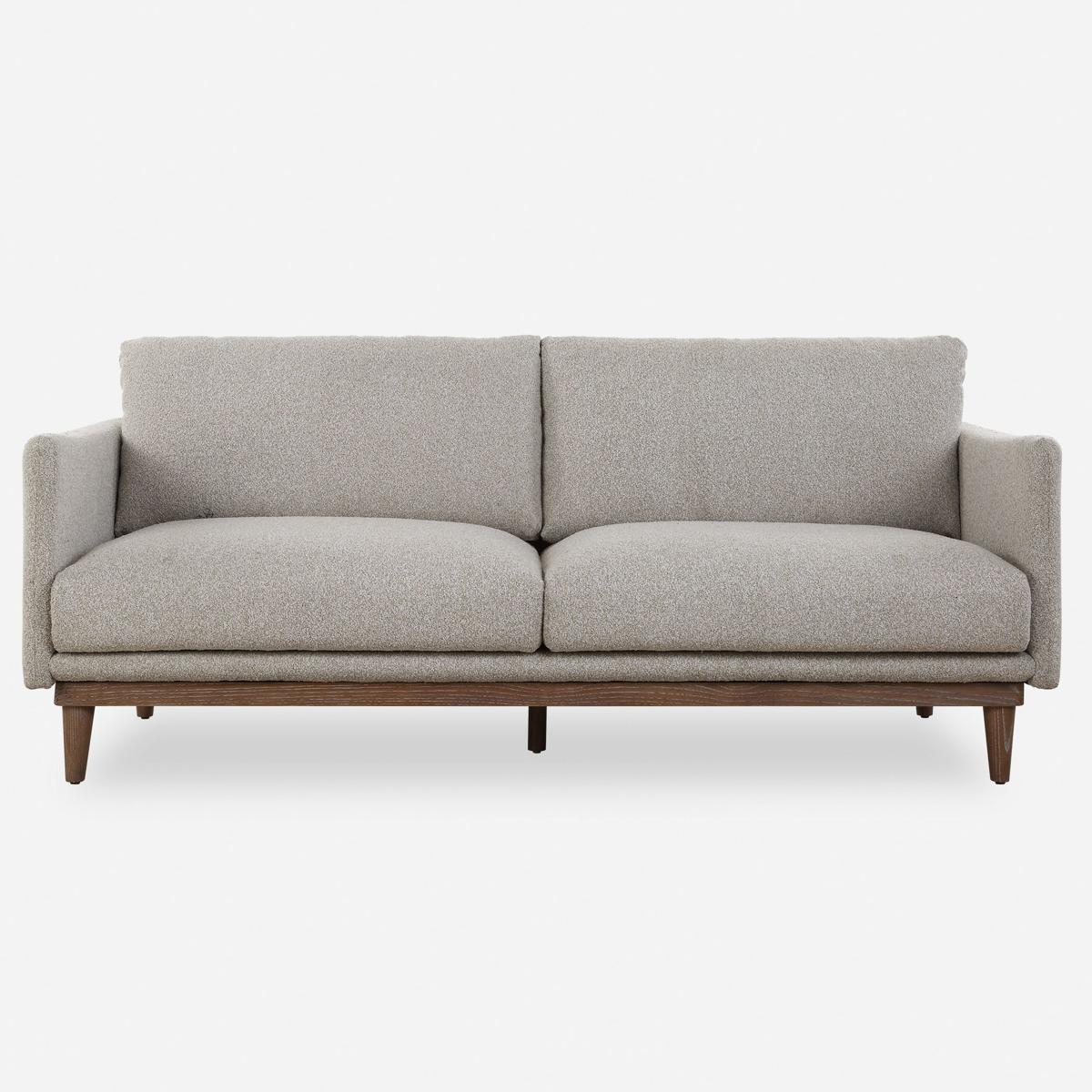Uttermost 23845 Freefall Beige Polyester and Walnut with Gray Ceruse Sofa