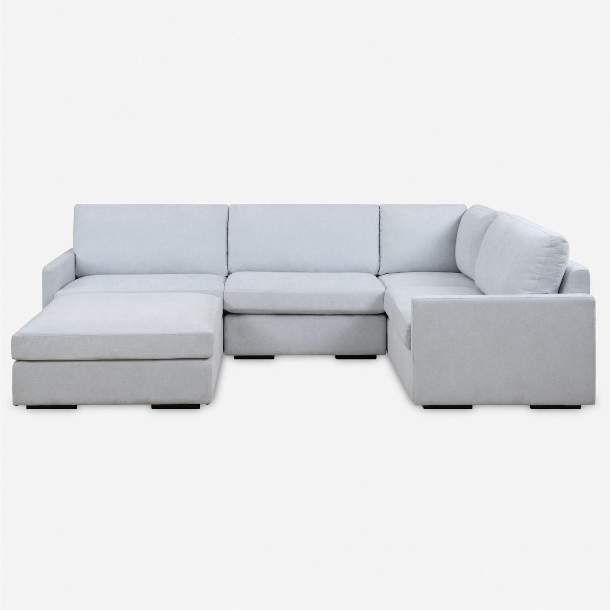 Uttermost 23853-A Refuge Light Cloud Blue Polyester Sofa, Armless