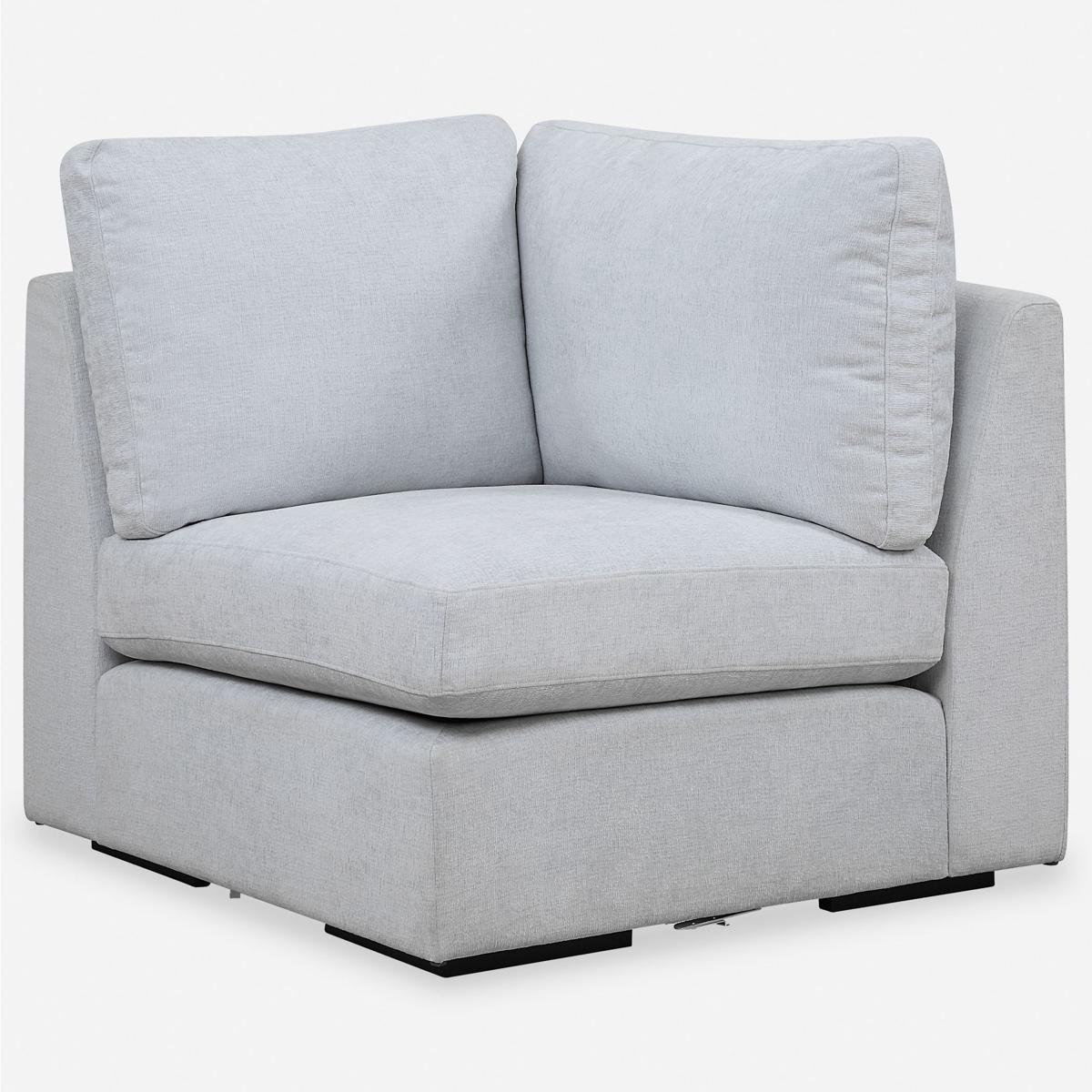 Uttermost 23853-C Refuge Light Cloud Blue Polyester Sofa, Corner