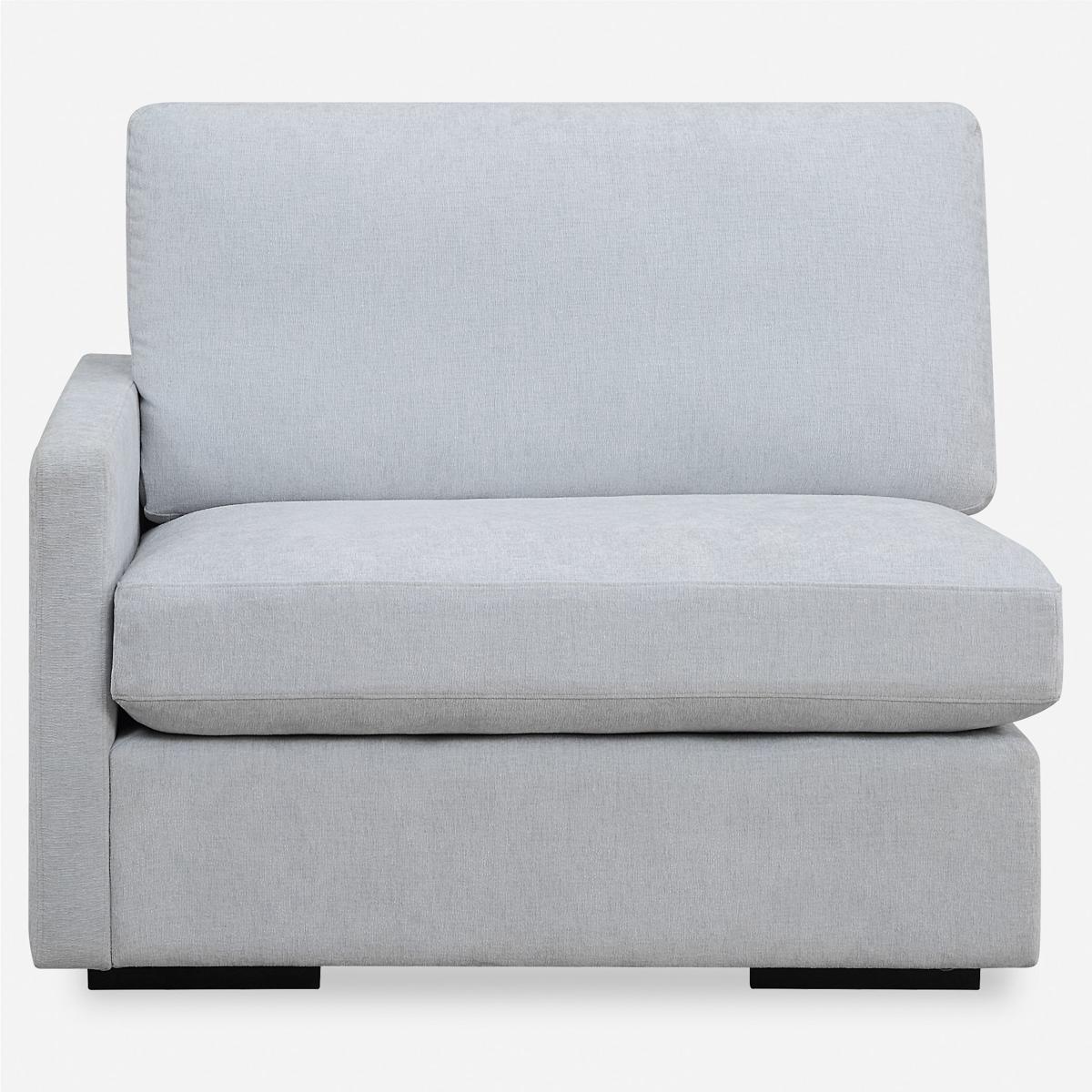 Uttermost 23853-L Refuge Light Cloud Blue Polyester Sofa, Left Arm Facing