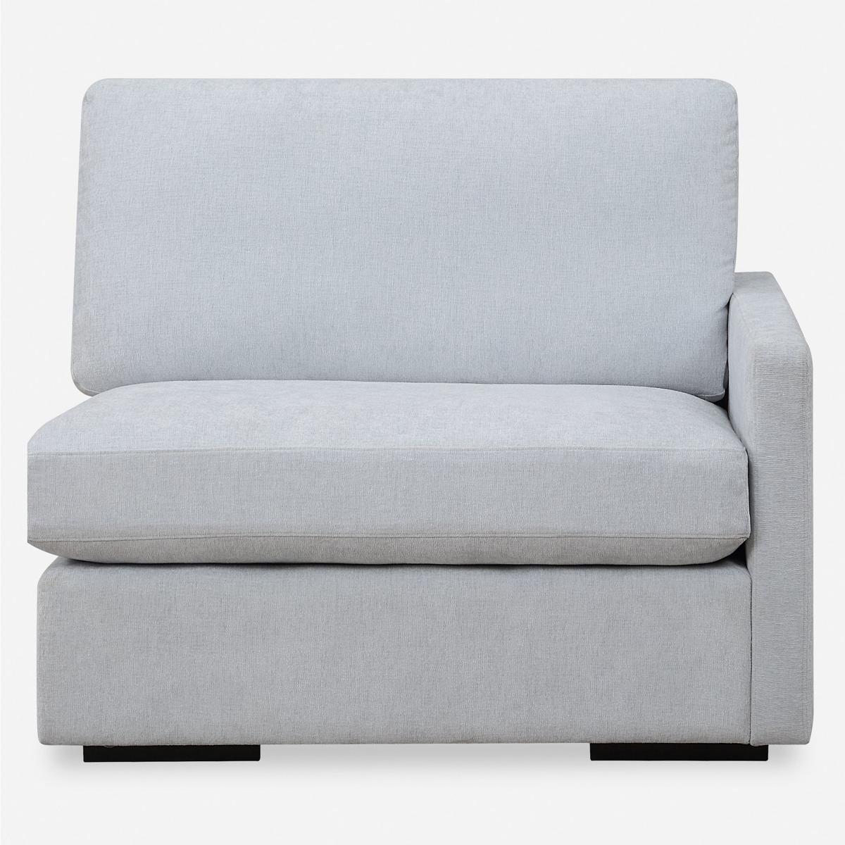 Uttermost 23853-R Refuge Light Cloud Blue Polyester Sofa, Right Arm Facing
