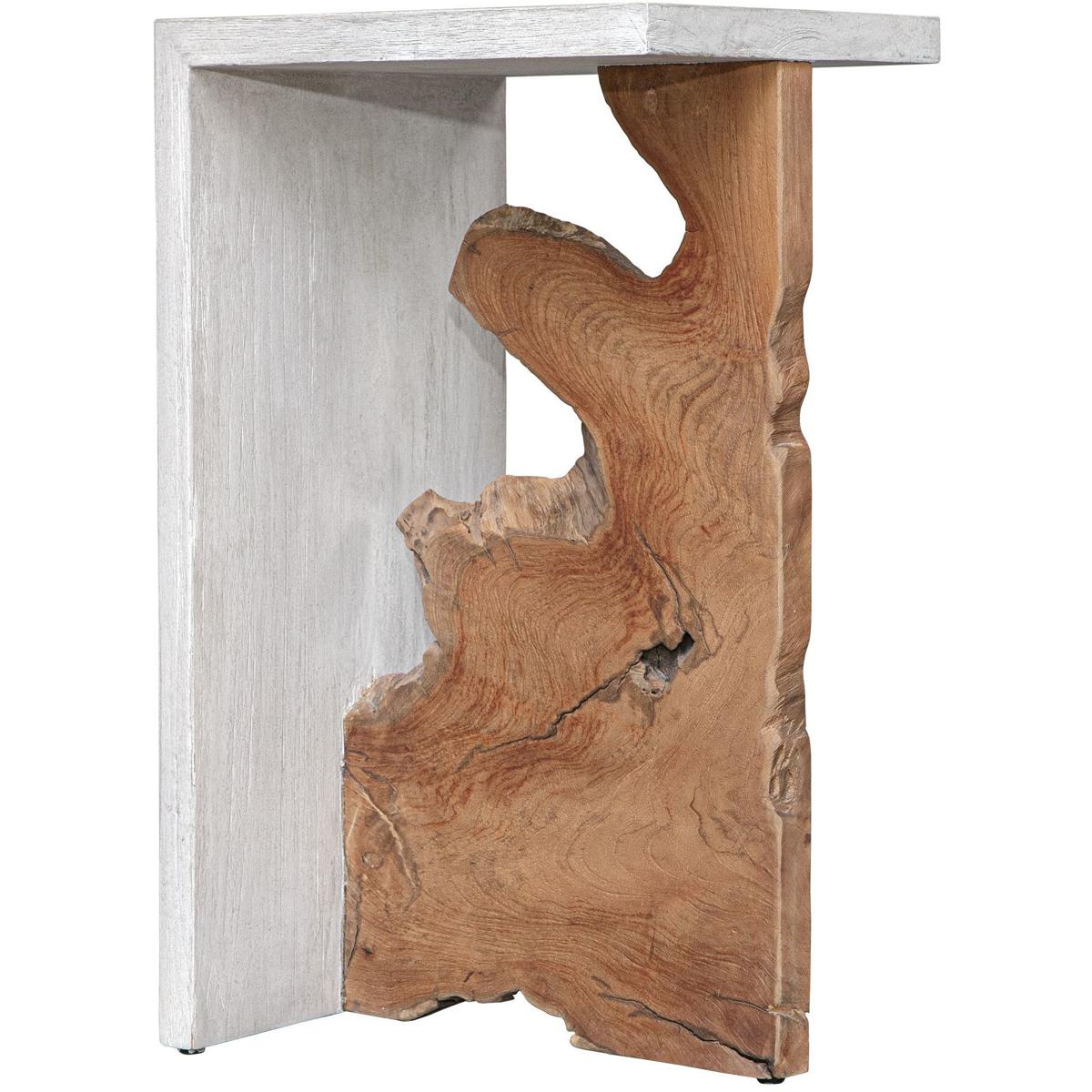 Uttermost 24006 Intersect 24 X 11.75 inch Natural Wood Tone and Aged White Accent Table