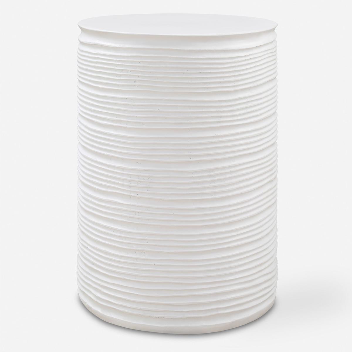 Uttermost 24117 Borderline 18 X 13 inch Plaster White Drum Table