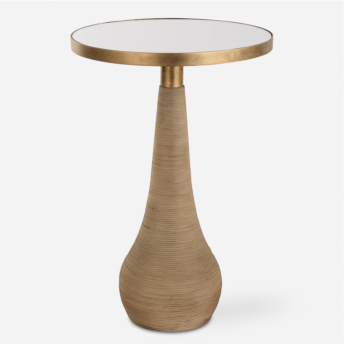 Uttermost 24392 Terra 24 X 16 inch Natural Rattan and Antique Brass Accent Table