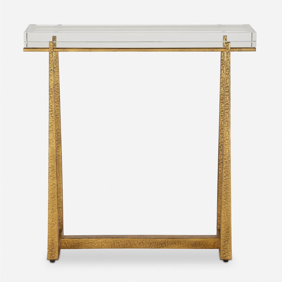 Uttermost 24839 Midas 24 X 24 inch Antique Gold and Crystal Accent Table