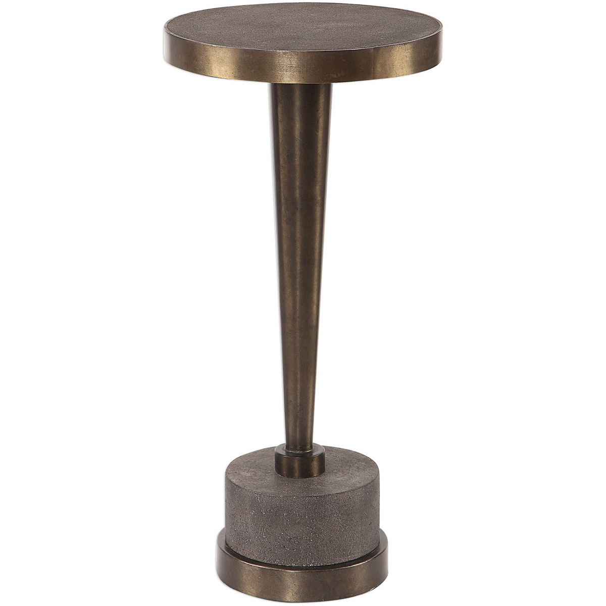 Uttermost 24863 Masika 22 X 11 inch Oxidized Bronze and Natural Gray Concrete Accent Table