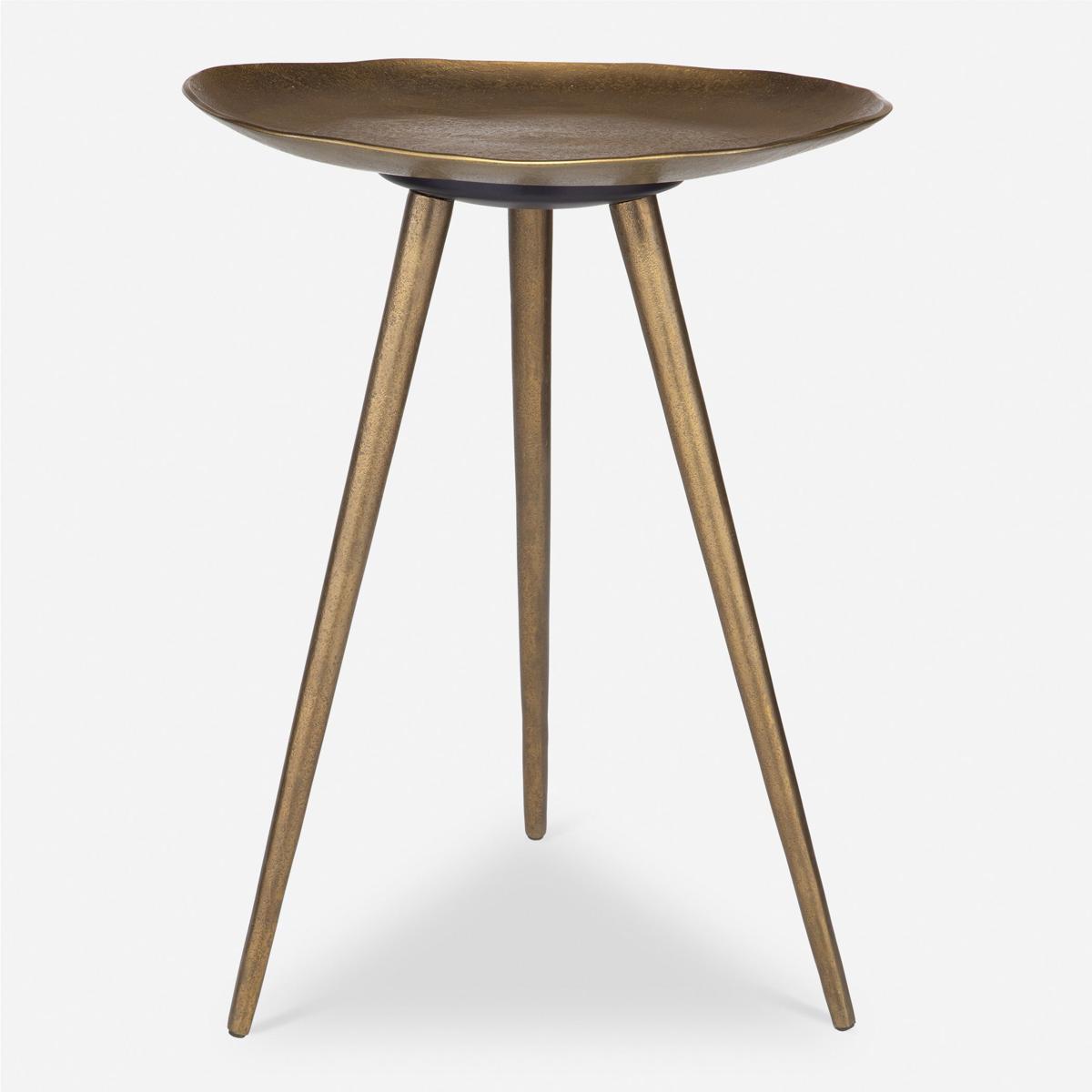 Uttermost 24938 Lily Pad 21 X 16 inch Antique Brass Accent Table