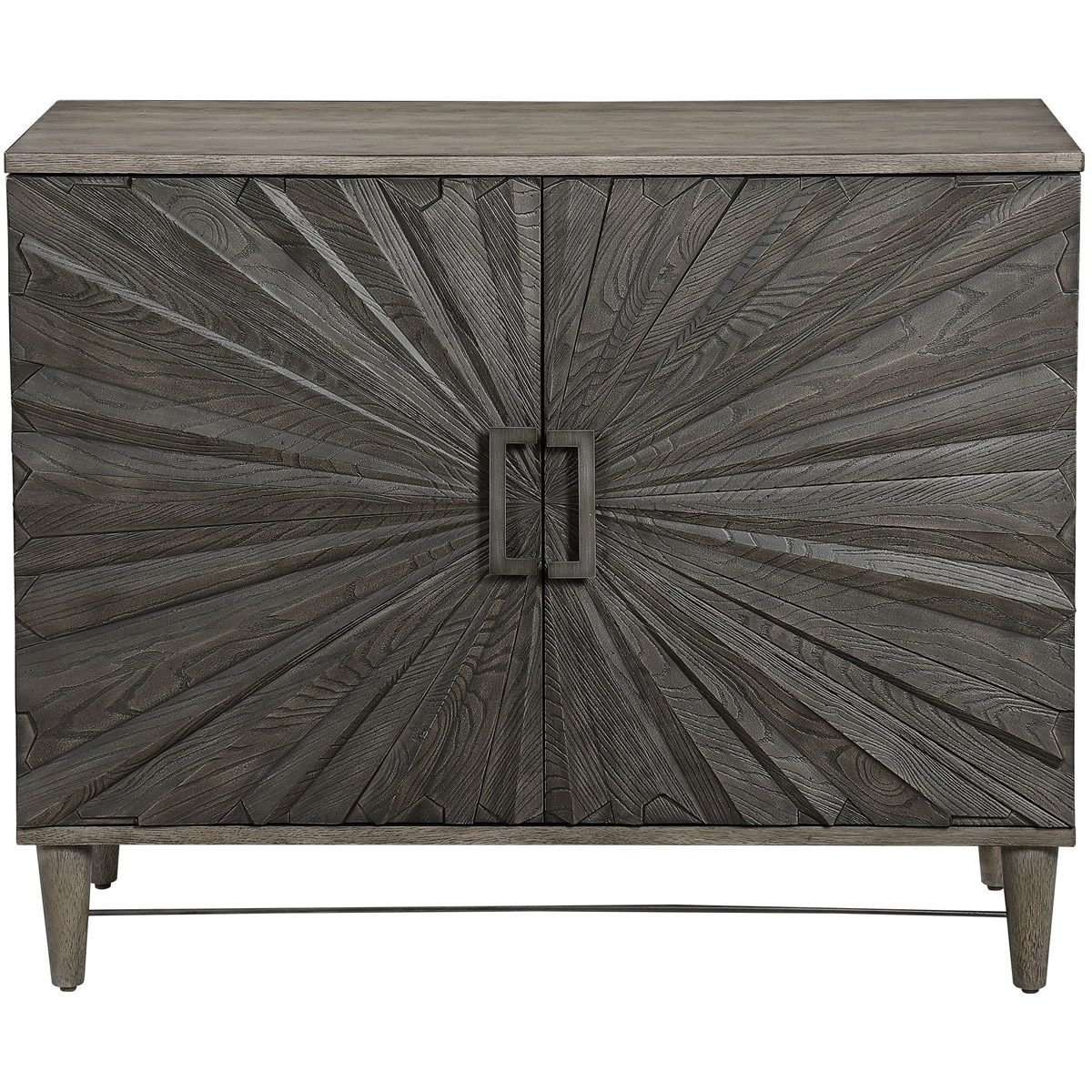 Uttermost 25085 Shield Dark Ebony Oak Veneer and Gray Oak Stain 2 Door Cabinet