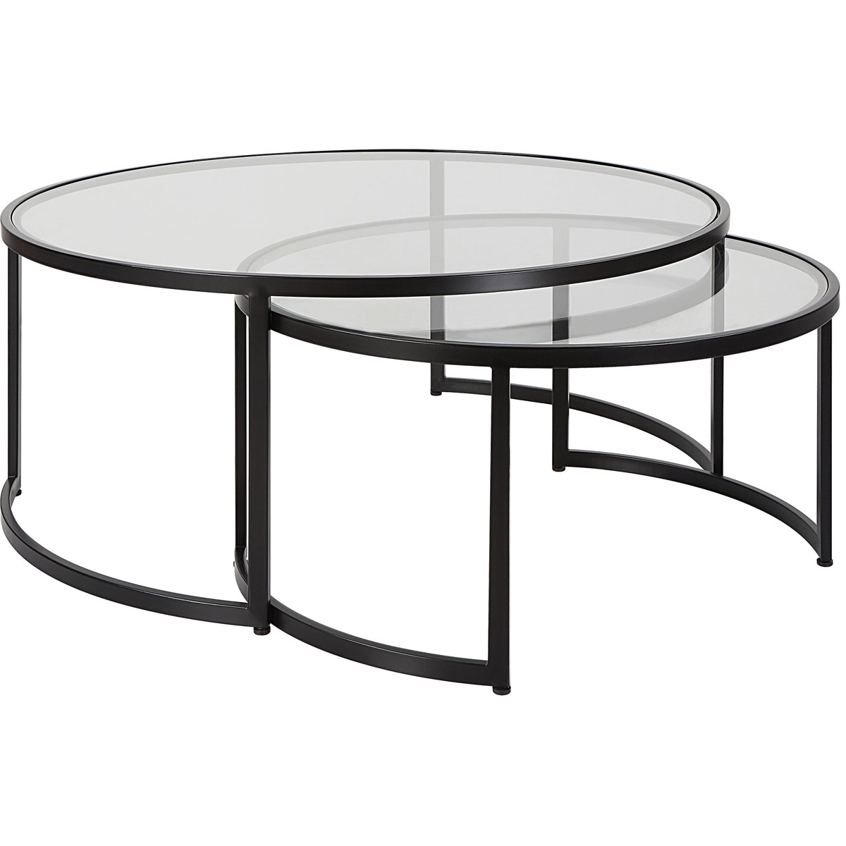 Uttermost 25190 Rhea 42 X 18 inch Satin Black Nesting Coffee tables, Set of 2