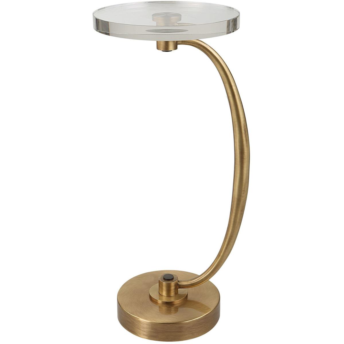 Uttermost 25227 Waveney 24 X 12 inch Antique Brass with Bronze Accents and Crystal Drink Table