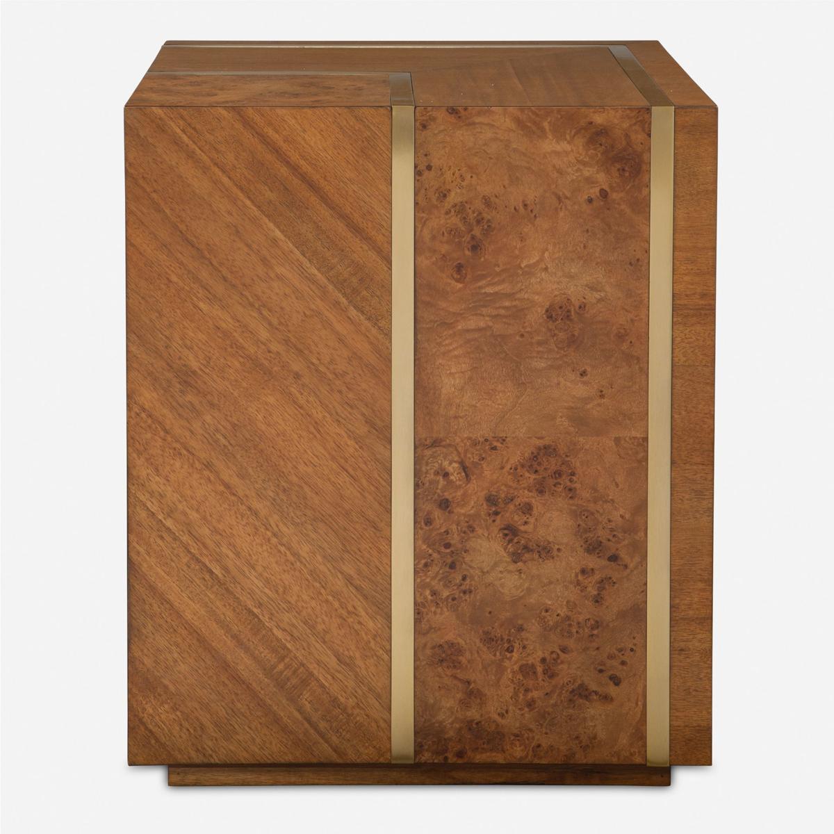 Uttermost 25298 Seven Wonders 24 X 20 inch Maple Burl and Acacia and Alder Wood Side Table