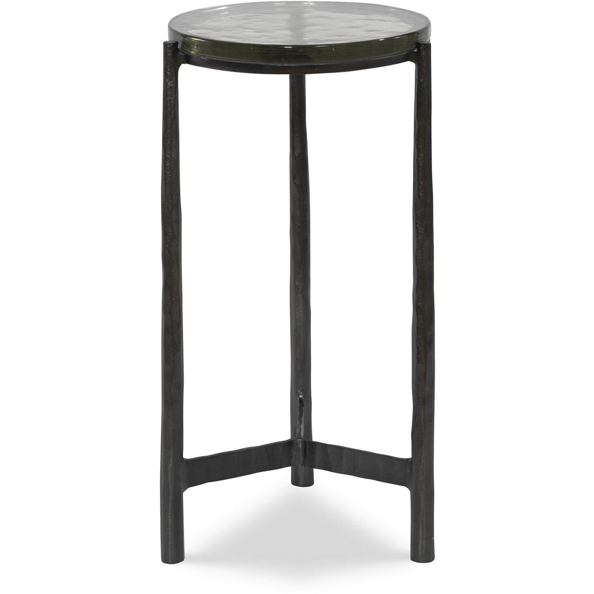 Eternity Gunmetal Glass Top Accent Table