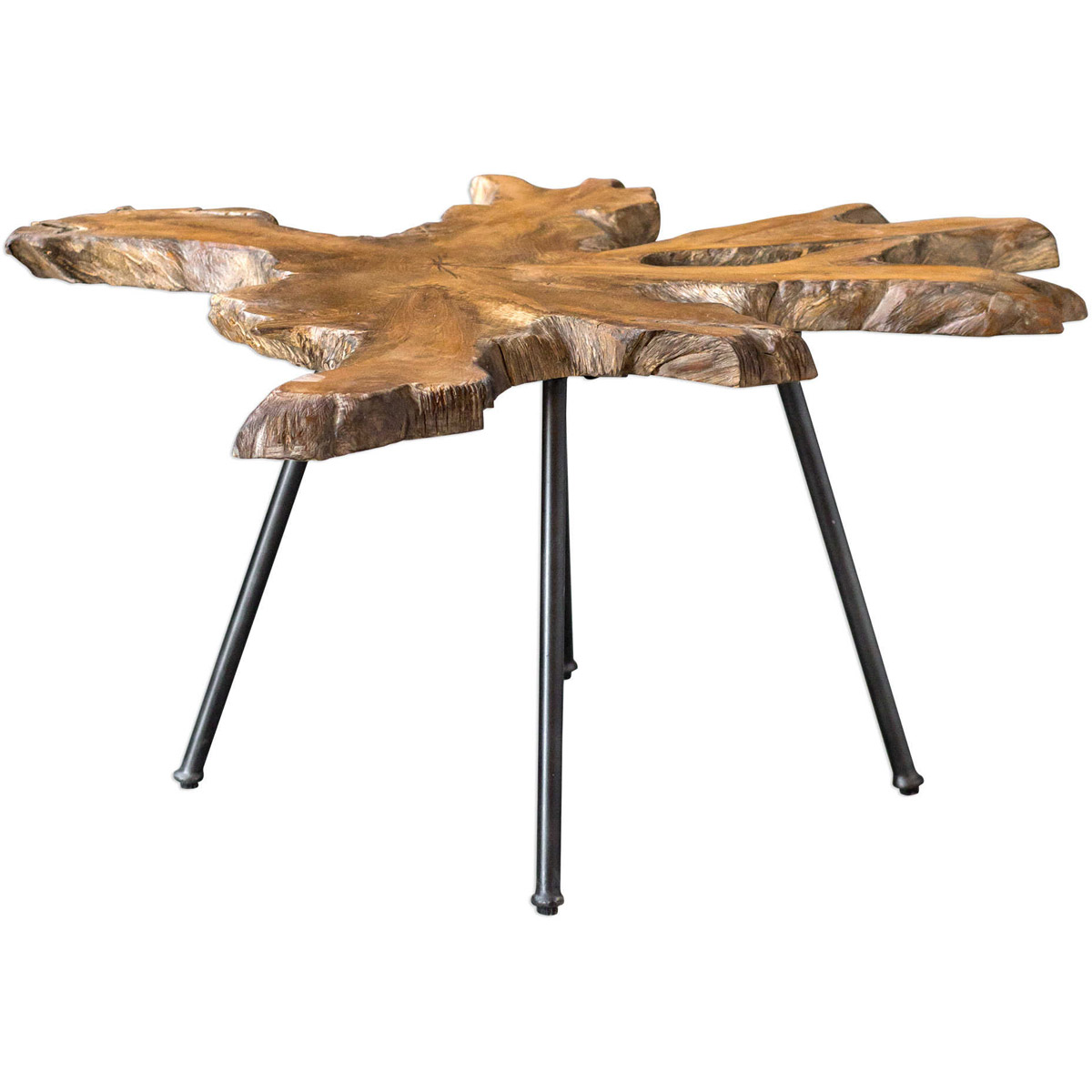 Uttermost 25436 Kravitz 38 X 17 inch Light Honey and Aged Black Accent Table