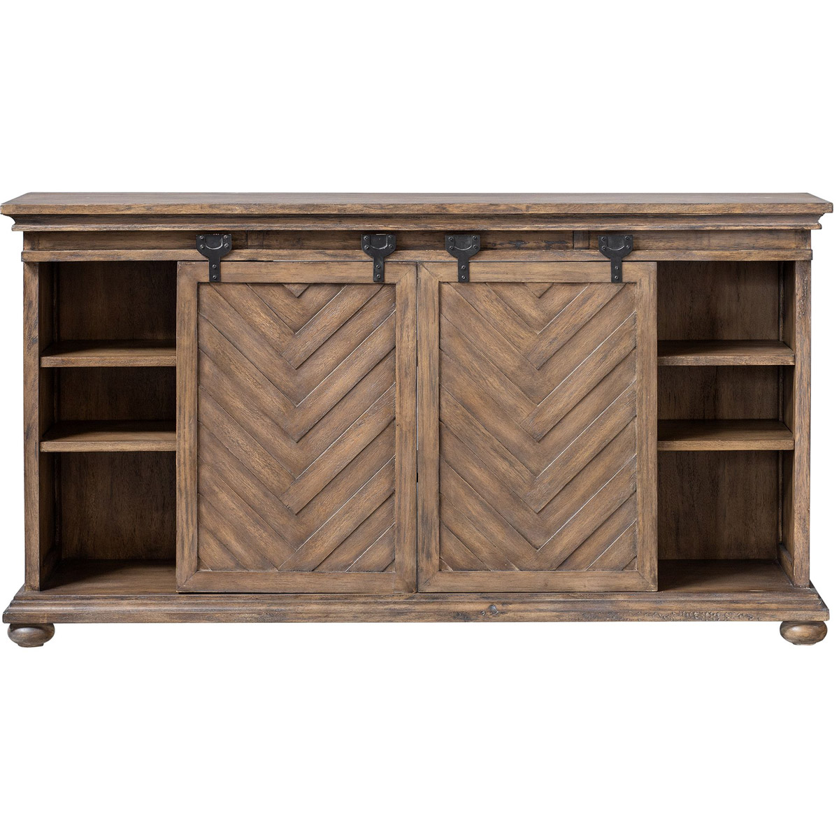 Uttermost 25445 Primalia 62 inch Antique Honey over Mango Veneer and Aged Black Media Console