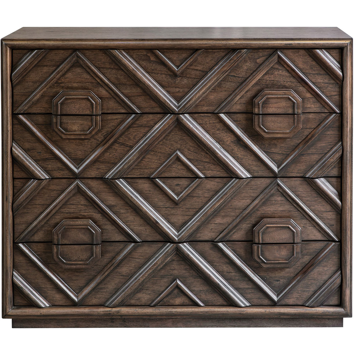 Uttermost 25458 Mindra Deep Walnut Drawer Chest