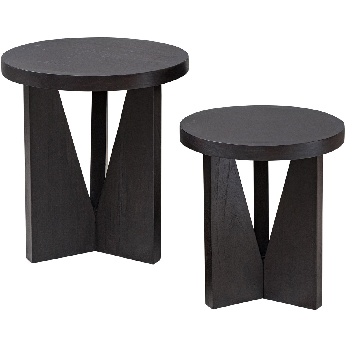 Uttermost 25467 Nadette 22 X 18 inch Dark Espresso Nesting Tables, Set of 2