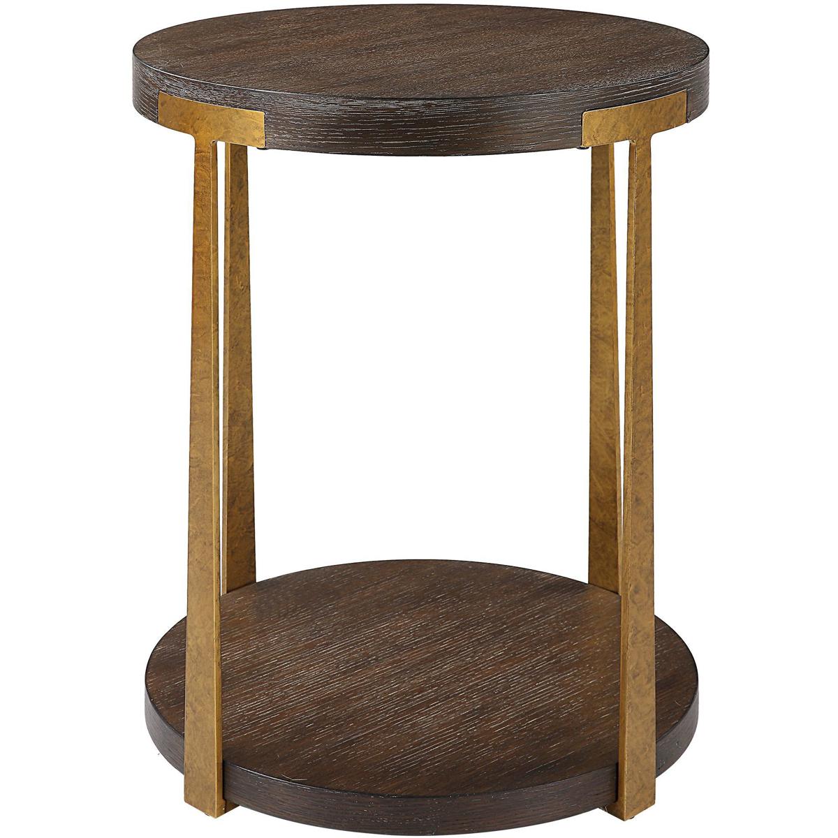 Palisade Rich Coffee And Antique Gold Side Table