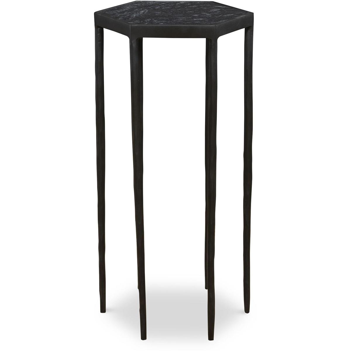 Uttermost 25881 Aviary 24 X 11.85 inch Satin Black and Black Marble Accent Table