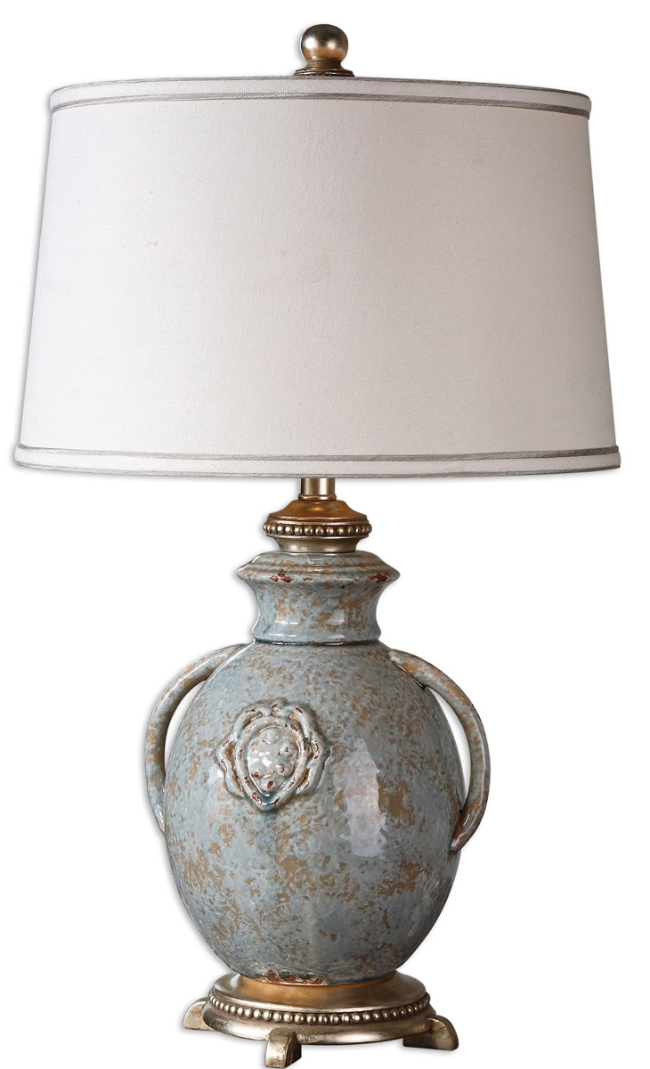 Uttermost 26483 Cancello 29 inch 150 watt Blue Glaze Table Lamp Portable Light