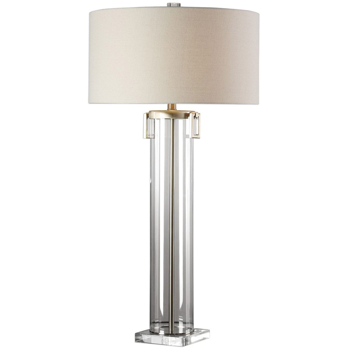 Uttermost 27731 Monette 40 inch 150 watt Clear Acrylic with Brushed Nickel Table Lamp Portable Light