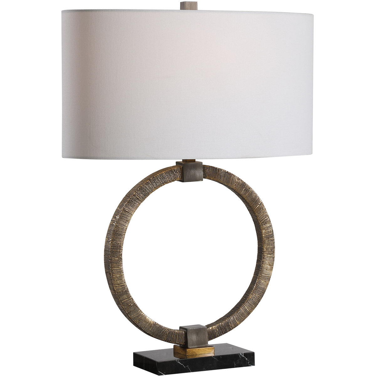 Uttermost 28371-1 Relic 26 inch 150.00 watt Antiqued Gold with Dark Bronze and Black Marble Table lamp Portable Light