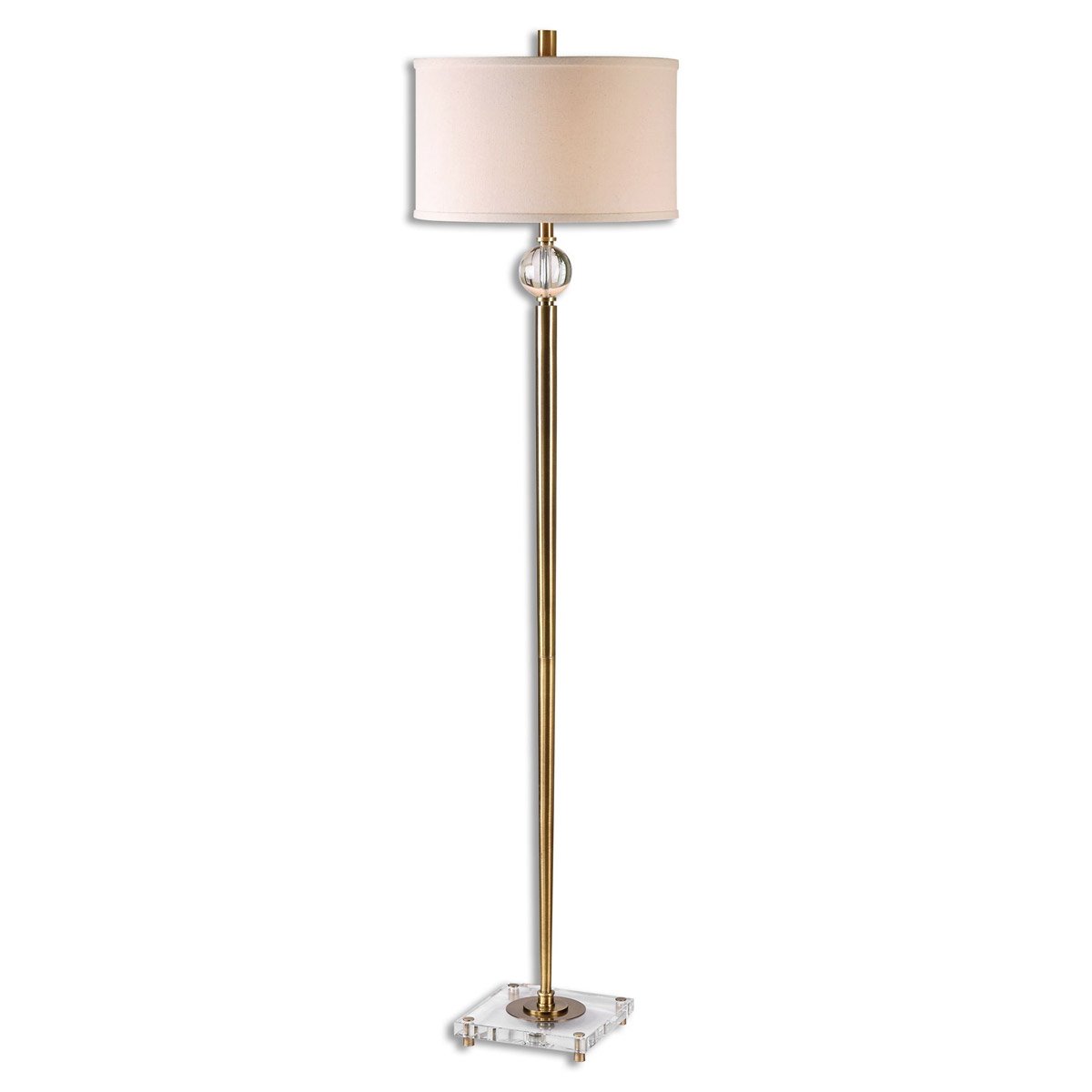 Uttermost 28635-1 Mesita 68 inch 150 watt Brass Floor Lamp Portable Light