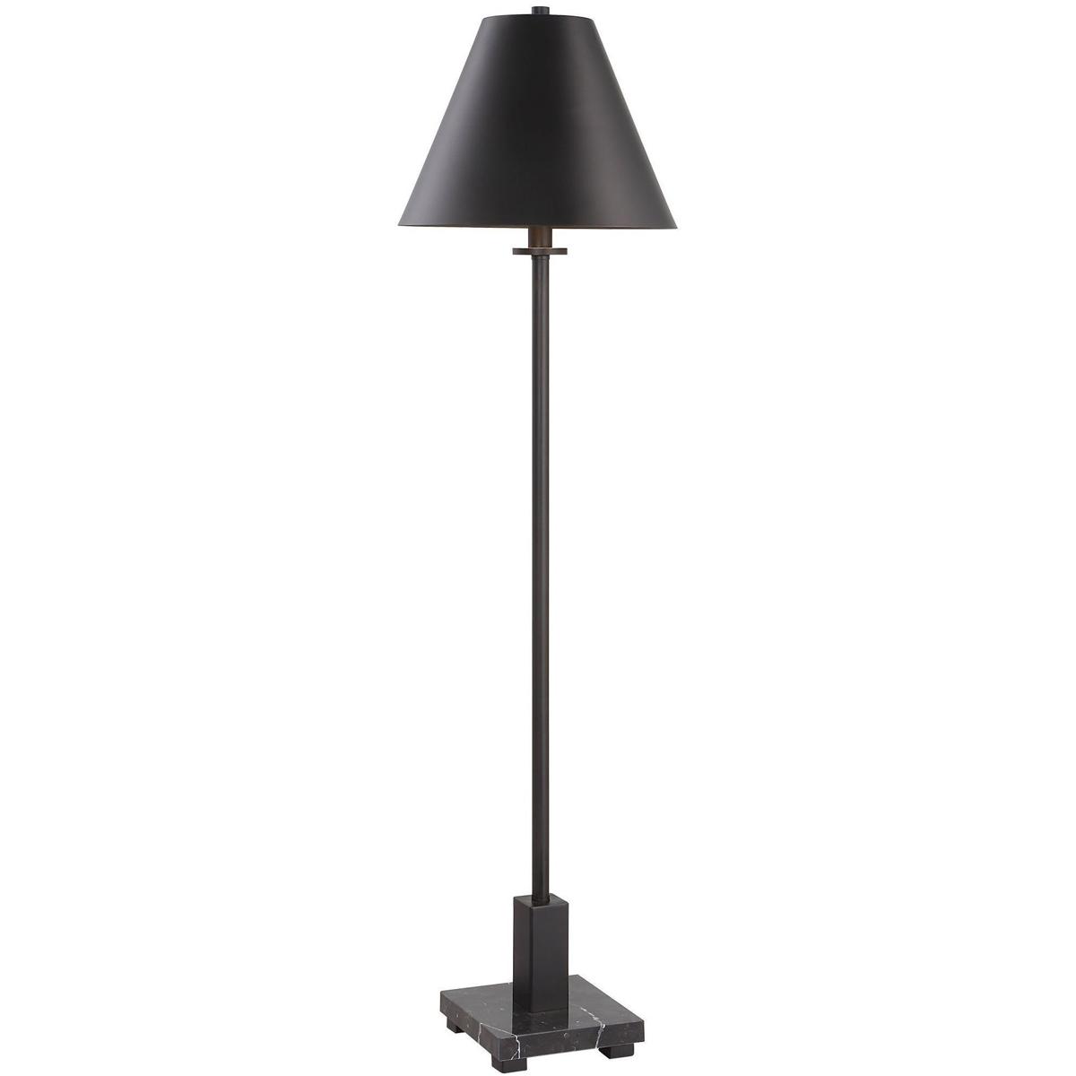 Uttermost 30153-1 Pilot 37 inch 60.00 watt Satin Black and Black Marble Buffet Lamp Portable Light