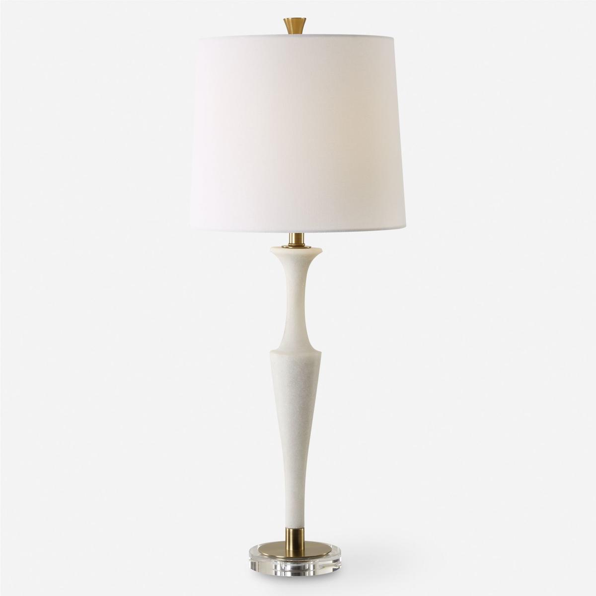Uttermost 30343-1 Colette 35.5 inch 150.00 watt Ivory Stone with Brass and Crystal Table Lamp Portable Light