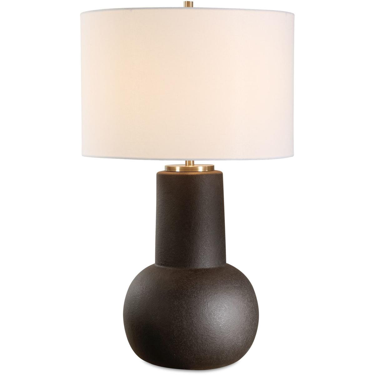 Uttermost 30584-1 Robson 29 inch 150 watt Rustic Bronze Glaze and Brass Table Lamp Portable Light